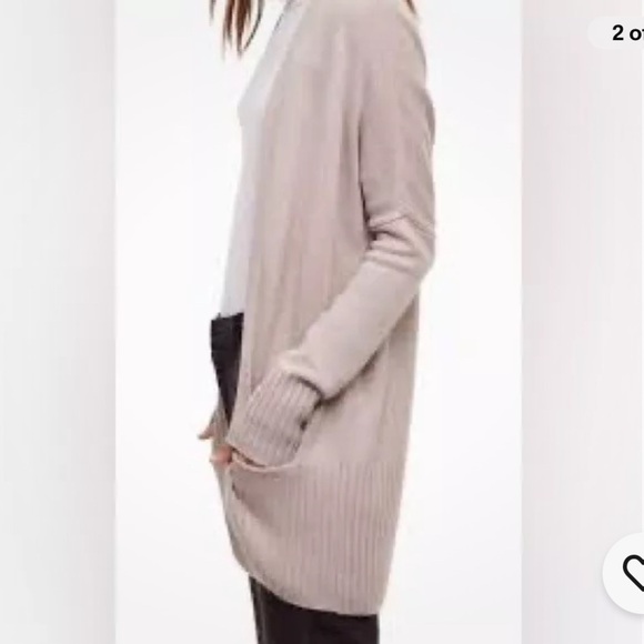 Aritzia Azure Skies Cashmere Angora Cardigan XS Grey - Picture 2 of 15